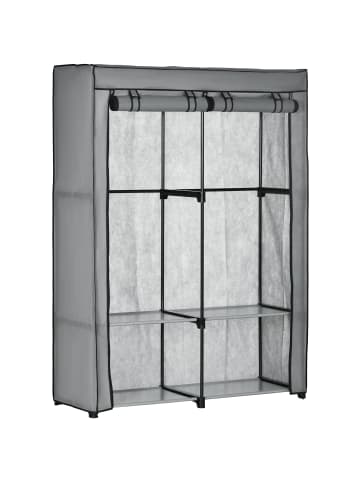 HOMCOM Kleiderschrank in Hellgrau 118L x 49B x 170H cm