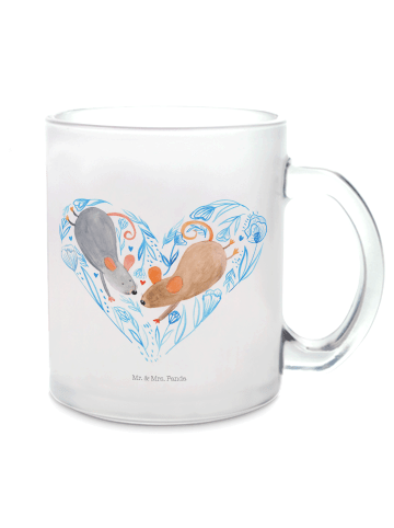 Mr. & Mrs. Panda Teeglas Mäuse Herz ohne Spruch in Transparent