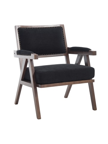 ABRIHOME Einzelner Sofasessel mit Armlehnen, Gepolsterte Liege in Schwarz