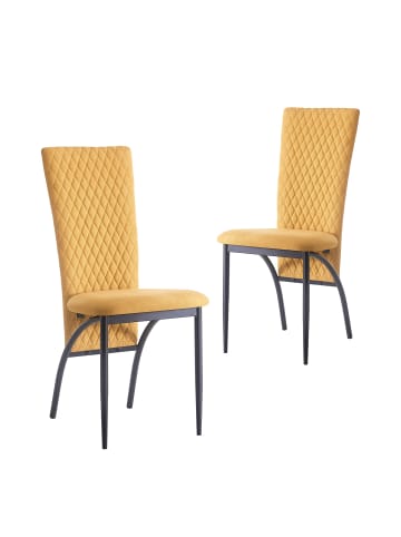 B&D Home Esszimmerstuhl THADDÄUS in Gelb - (B)46 x (H)94 x (T)58 cm
