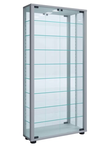 ebuy24 Vitrinenschrank LumoMaxi 12 Silberfarben 59 x 18 cm