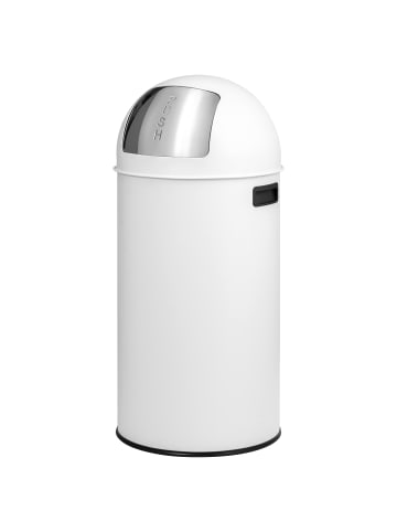 eluno Mülleimer 35 Liter Edelstahl weiß