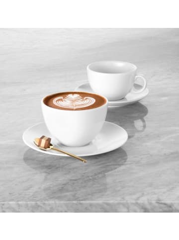 Seltmann Weiden 6er Set Milchkaffeetassen mit Untertassen VIP. 370 ml in weiß