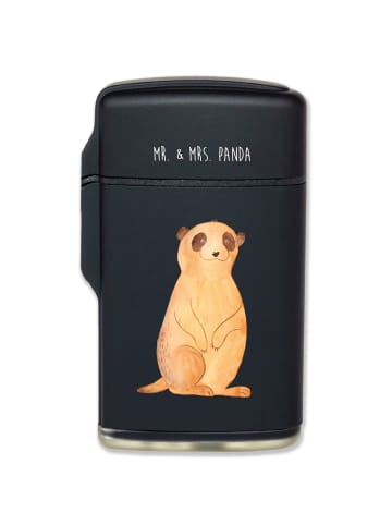 Mr. & Mrs. Panda Feuerzeug Erdmännchen ohne Spruch in Schwarz