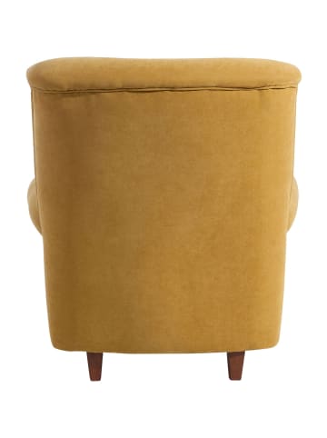 58 aufm Kessel HOCHLEHNSESSEL Katrin Bezug Veloursstoff Buche nussbaum dunkel / mais