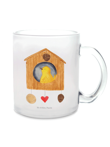 Mr. & Mrs. Panda Glas Vogel Haus ohne Spruch in Transparent