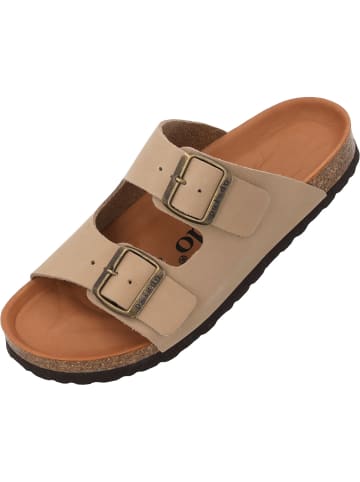 Palado Pantoletten Korfu Oiled Premium Leather in Taupe/Braun