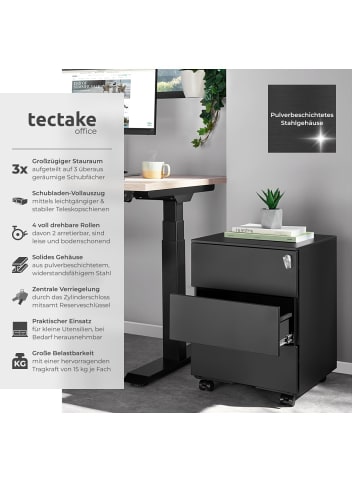 tectake Aktenrollschrank Magna 39 x 45 x 55 cm, schwarz