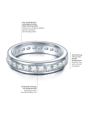Trilani Ring aus Sterling Silber mit Zirkonia in silber