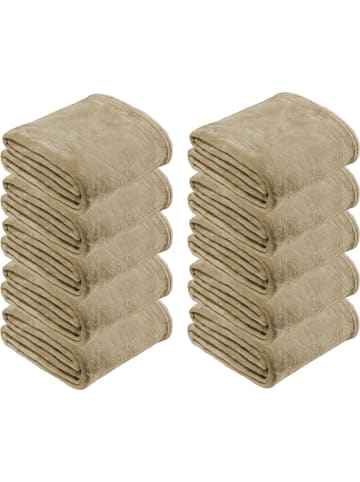 REDBEST Fleece Wohndecke 10er-Pack in beige