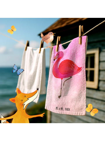 Mr. & Mrs. Panda Gästehandtuch Flamingo Classic ohne Spruch in Aquarell Pink
