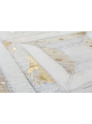 Kayoom Kurzflor Teppich Spark 410 in elfenbein - gold - rechteckig