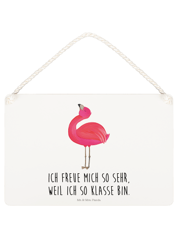 Mr. & Mrs. Panda Deko Schild Flamingo Stolz mit Spruch in Transparent