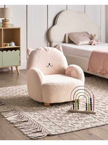 Beliani Kindersessel ZOAR in Weiß/Braun - (W) 55 x (H) 59 x (L) 54 cm