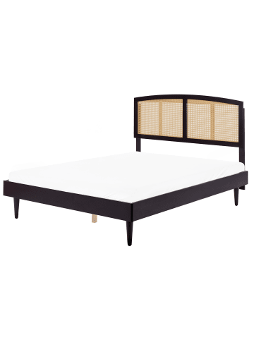 Beliani Doppelbett VARZY in Schwarz/Braun - (W) 165 x (H) 149 x (L) 204 cm