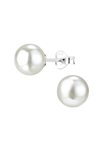 Alexander York Ohrringe, Ohrstecker PERLE 8 mm weiß in 925 Sterling Silber, 2-tlg.