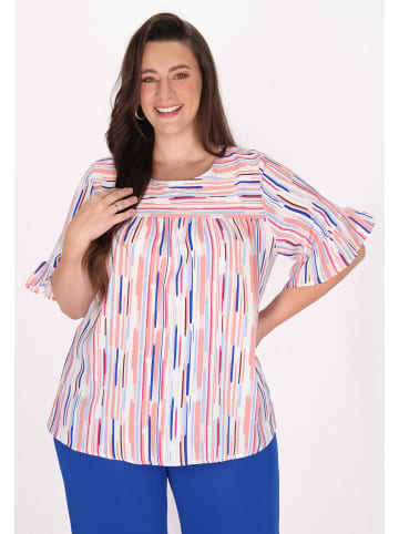 Usha Damen Plus Size Blouse in White Stripe