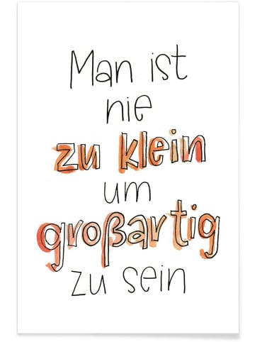Juniqe Poster "Nie zu Klein" in Orange & Weiß