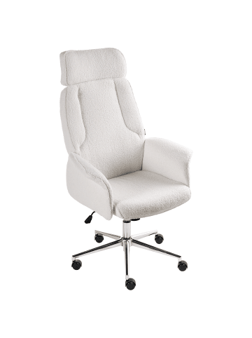Beliani Bürostuhl PILOT in Weiß/Silber - (W) 72 x (H) 117 x (L) 72 cm