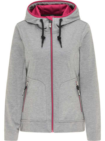 myMO ATHLSR Funktionsjacke in Grau Melange Dunkelpink