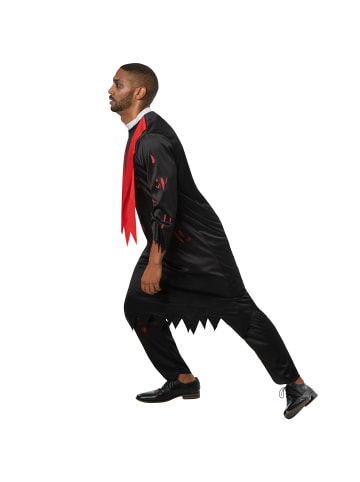 tectake Zweiteiliges Kostüm aus Gewand und Hose, schwarz/rot