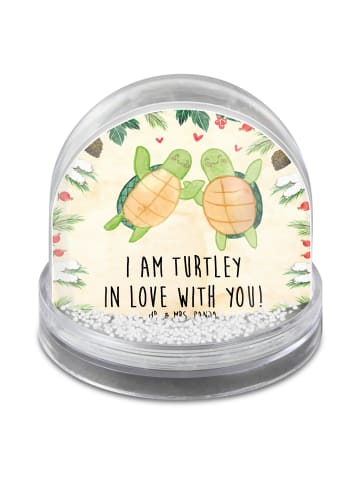 Mr. & Mrs. Panda Weihnachts Schneekugel Schildkröten Paar mit Sp... in Naturpapier