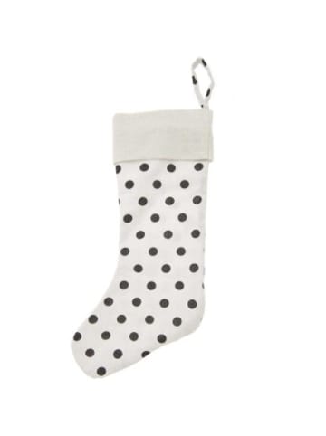 Rico Design Nonbook - Weihnachtssocke gepunket weiß-schwarz 45 x 22 cm