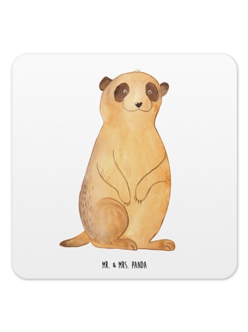 Mr. & Mrs. Panda Tischuntersetzer Erdmännchen ohne Spruch in Weiß