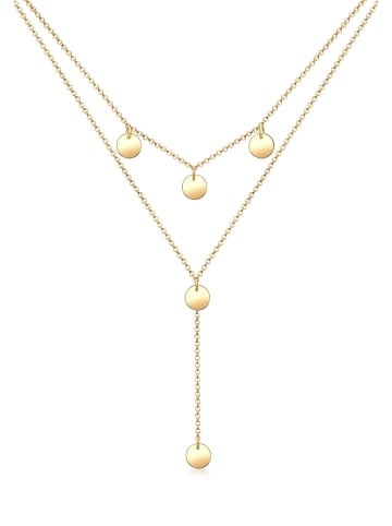 Elli Halskette 925 Sterling Silber Geo, Plättchen in Gold