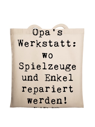 Mr. & Mrs. Panda Tragetasche Großeltern Werkstatt mit Spruch in Creme