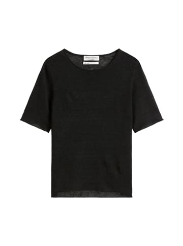 Marc O'Polo Kurzarm-Pullover aus Leinengarn in Black