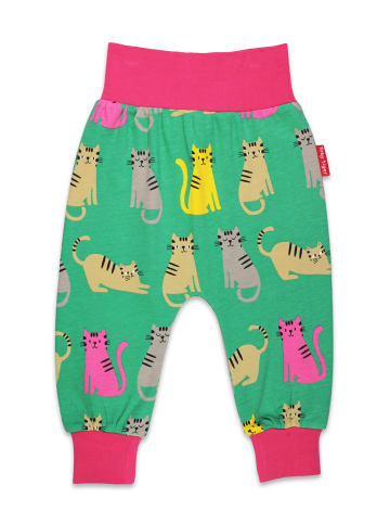 Toby Tiger Schlupfhose mit Kätzchen Print in grün