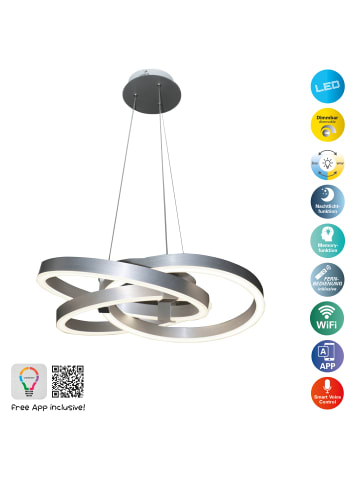 näve Smart Home LED Pendelleuchte "Divora" Ø 55 cm in Aluminium