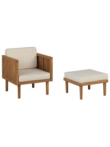 Beliani 2-tlg Gartenstuhl BARATTI in Braun/Beige