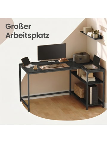 VASAGLE Computertisch Barnet in Schwarz - (B)120 x (H)76 x (T)80 cm