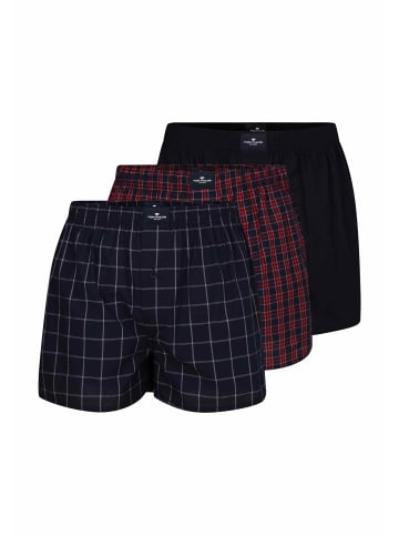 Tom Tailor Boxershort 3Er Pack Florida in rot-dunkel-Karo