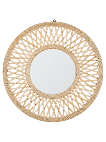 Beliani Wandspiegel BACATA in Braun - (W) 60 x (H) 60 x (L) 3 cm