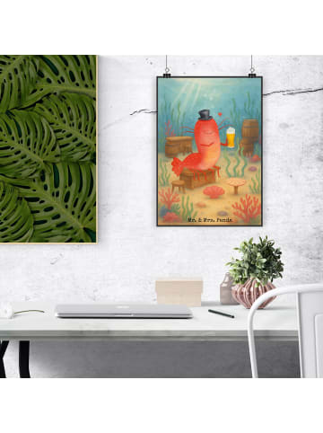 Mr. & Mrs. Panda Poster Hummer Weizen Design ohne Spruch in Weiß