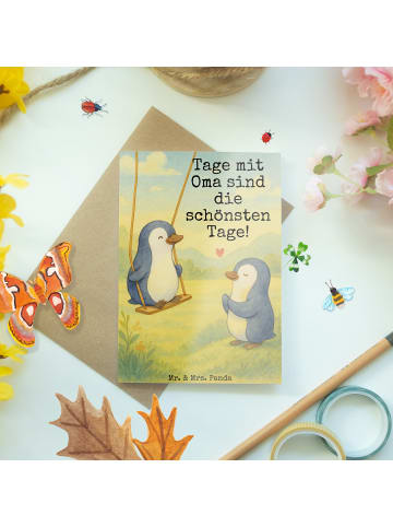 Mr. & Mrs. Panda Grußkarte Pinguin Oma Design mit Spruch in Weiß