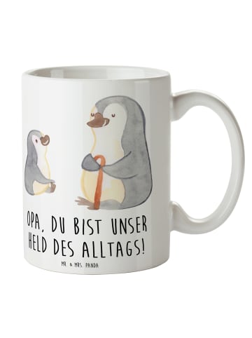 Mr. & Mrs. Panda Tasse Opa Held mit Spruch in Weiß
