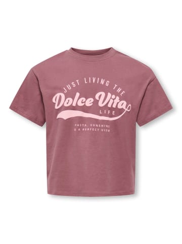 KIDS ONLY T-Shirt Kurzarm mit Rückenprint KOGVILLA Print in rose brown