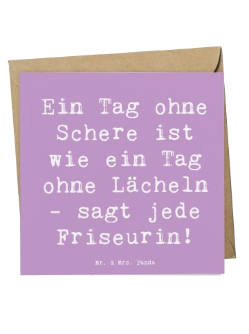 Mr. & Mrs. Panda Einladungskarte Spruch Friseurin Schere mit Spruch in Lavendeltraum