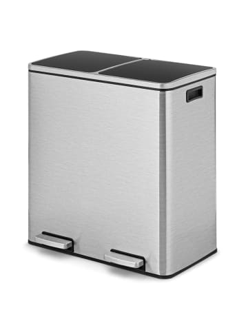 COSTWAY Mülleimer 2 x 30 Liter in Silber