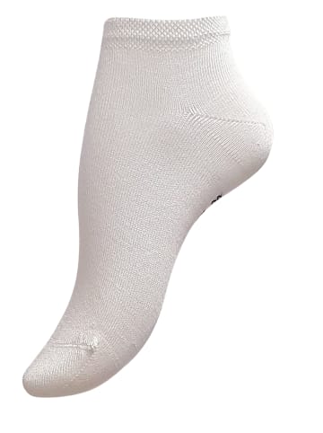 Vincent Creation® Damen "Bambus" Sneaker Socken 6 Paar in weiß