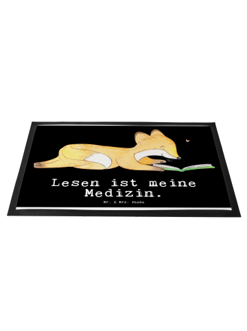 Mr. & Mrs. Panda fußmatte Fuchs Lesen mit Spruch in Schwarz