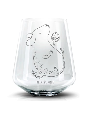 Mr. & Mrs. Panda Blümchentail Glas Hund Keks ohne Spruch in Transparent