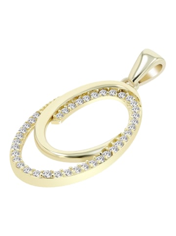Adeliás Damen Anhänger aus 333 Gold mit Zirkonia in gold
