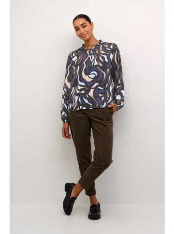 Kaffe Langarm-Bluse KAmargo in Blue/Grey Abrstact Graphic