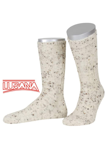 Lusana Trachten-Socken in beige