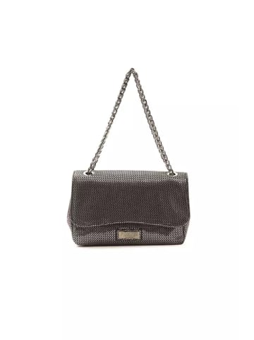 Pompei Donatella Grau Leder Damen Umhänge- Tasche